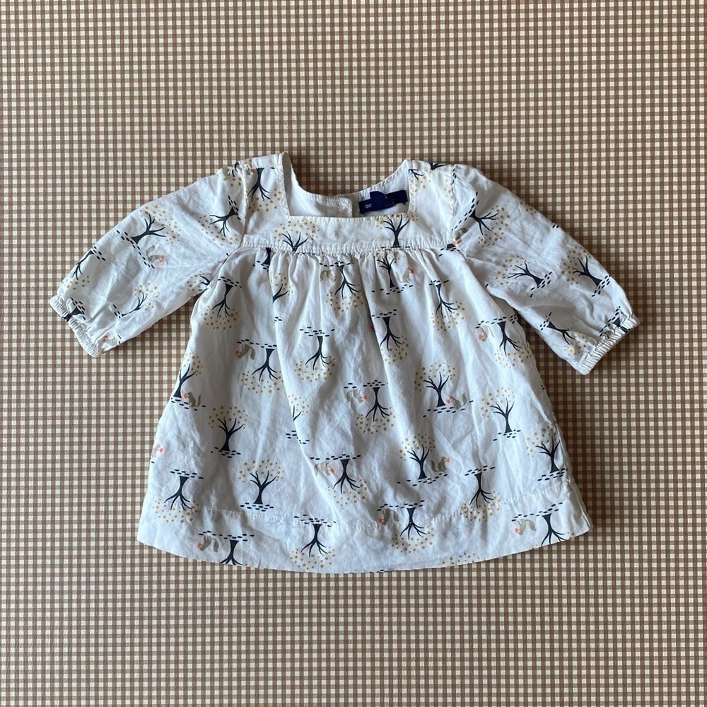 Gap baby squirrel print long sleeve tunic top. 0-3 Months‎